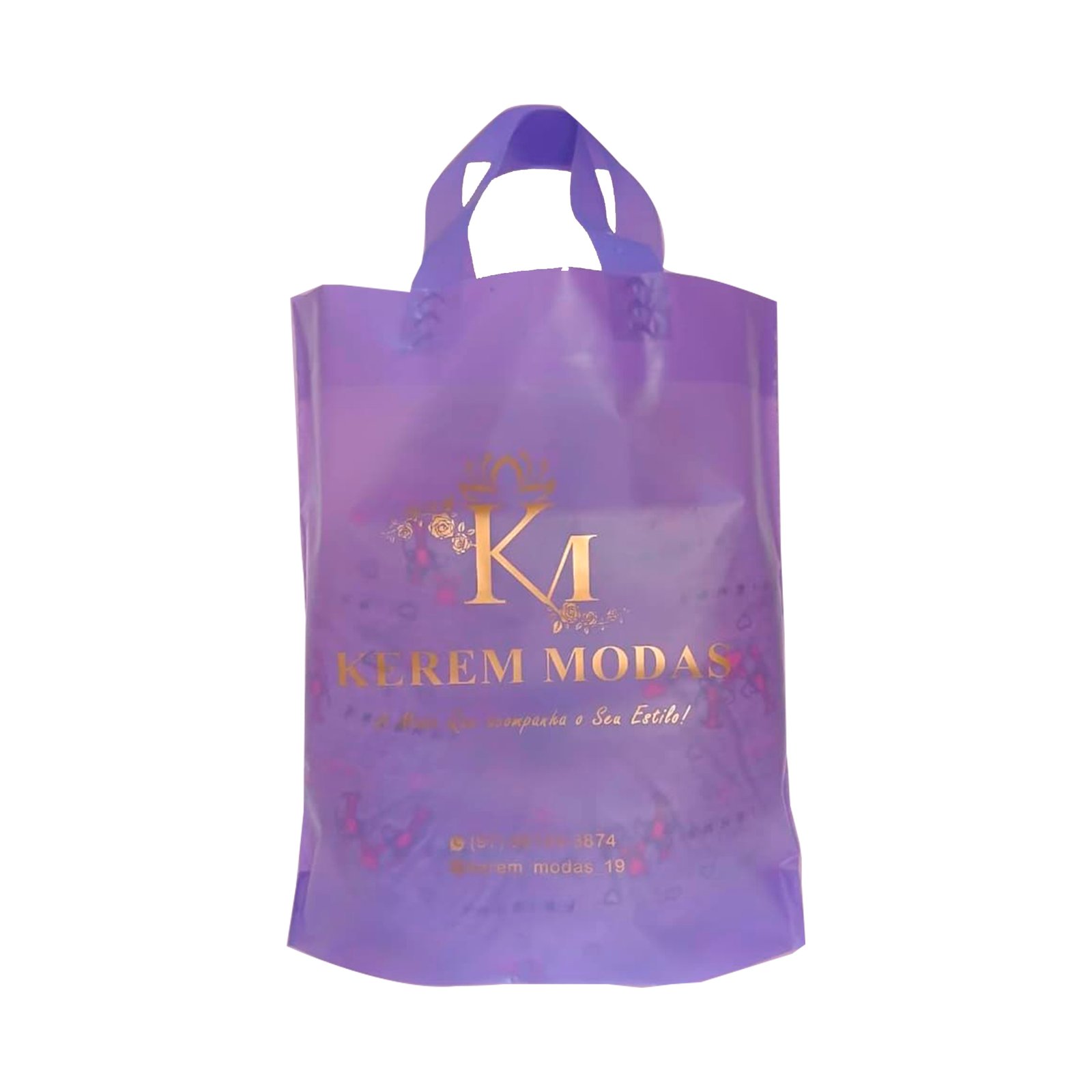 100 Sacolas Alça Fita personalizada Violeta 30×45 cm 1 100 Sacolas Alça Fita personalizada Violeta 30×45 cm