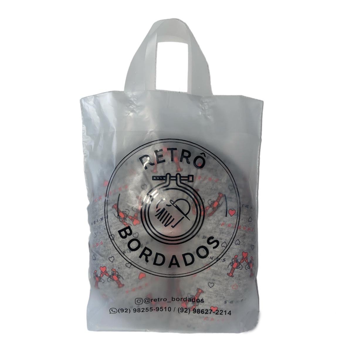 100 Sacolas Alça Fita personalizada Transparente 30×45 cm 1 100 Sacolas Alça Fita personalizada Transparente 30×45 cm