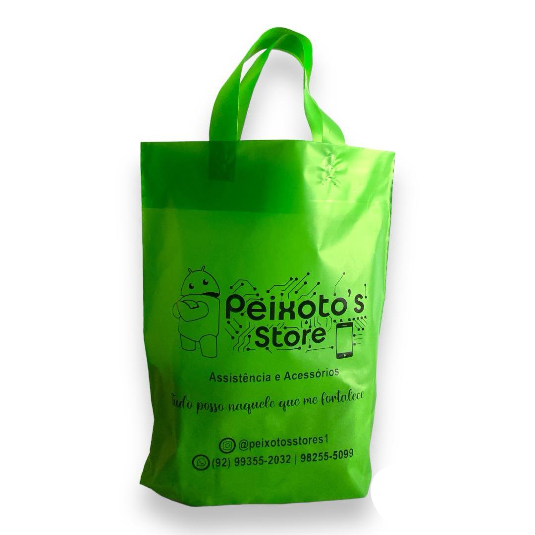 100 Sacolas Alça Fita personalizada Verde 30×45 cm 1 100 Sacolas Alça Fita personalizada Verde 30×45 cm